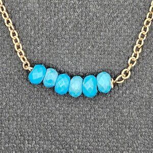 Kris Nations Turquoise Bar Necklace – Delicate Beaded Stone Jewelry